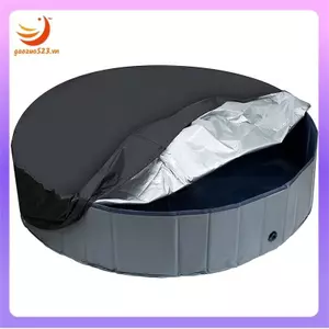 Bộ nắp bể bơi hình tròn cho chó có thể gập lại Vỏ bể tắm cho thú cưng Vỏ bồn tắm hình tròn di động Vỏ bể bơi Kiddie