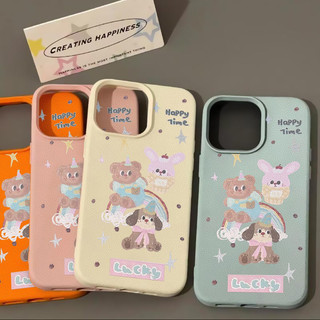 Ốp Lưng IPhone 13 11 16 17 15 14 XR 12 ProMax 7 8Plus XS X Max Ốp Lưng Hình Gấu Thỏ Chấm Bi Cầu Vồng