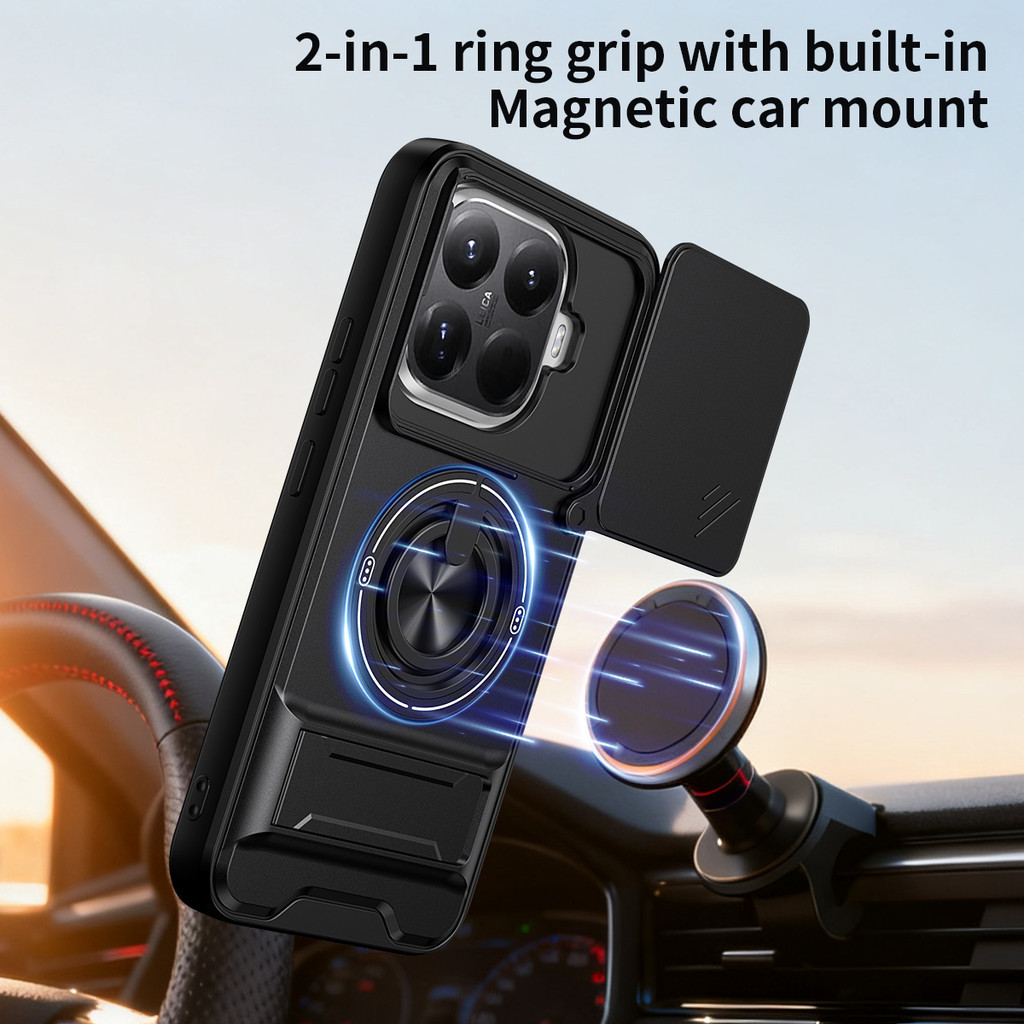 Ốp Điện Thoại Đa Năng Sang Trọng Thích Hợp Cho Xiaomi 15T Pro 5G Dây 360°Giá đỡ vòng có vỏ máy ảnh Vỏ bảo vệ toàn diện chống sốc