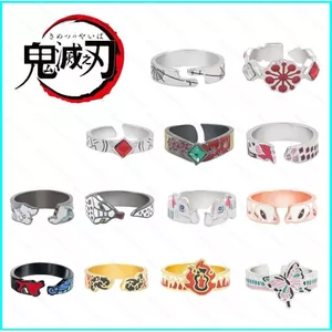 HK1 Demon Slayer Nhẫn Anime Cosplay Ngón Tay Nhẫn Trang Sức Thời Trang Có Thể Điều Chỉnh Kimetsu No Yaiba Quà Tặng KH1