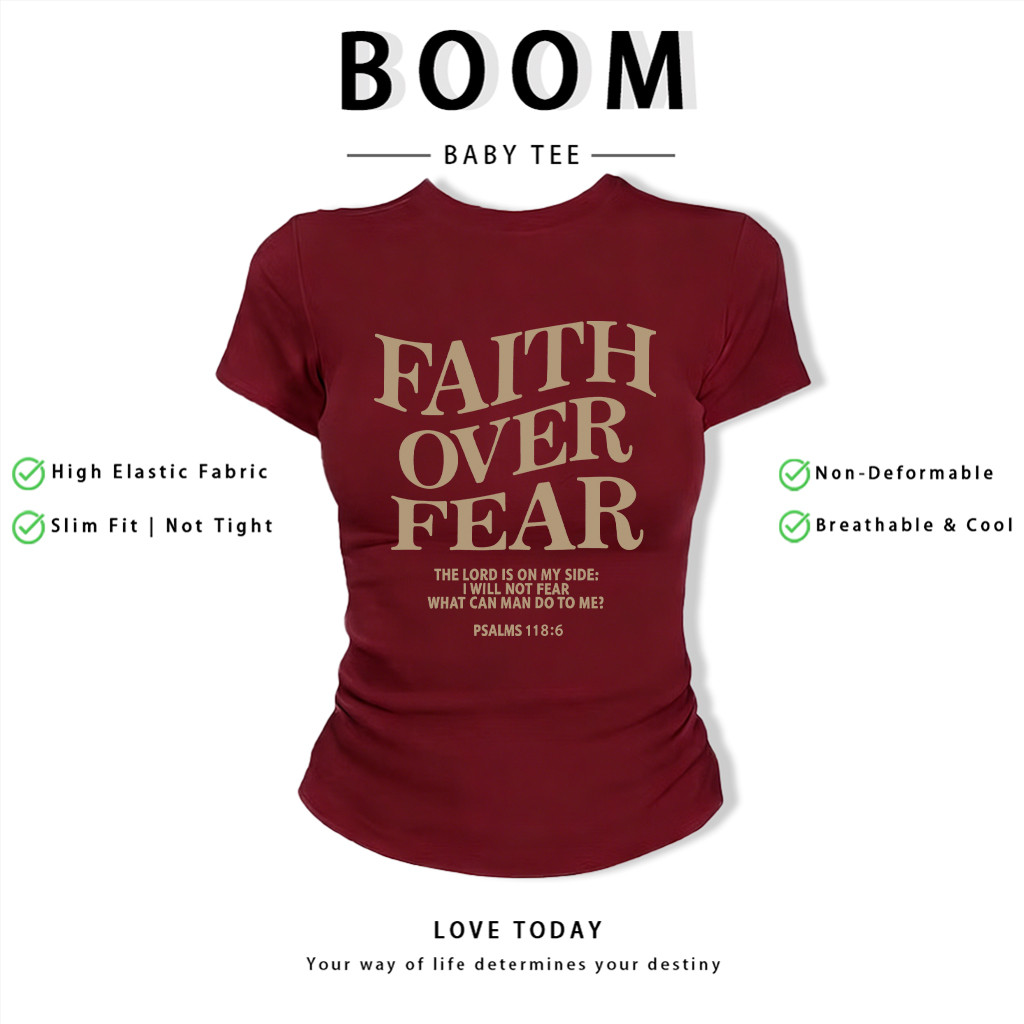 BOOM Áo Baby Tee Nữ Cotton Ôm Body-Áo Thun Ngắn Tay Y2K In Hình PhongCách Mùa Hè, Cổ Tròn Hàng Đầucách hàn quốc phongV49