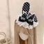 Kẹp tóc tai thỏ ren chấm bi đen trắng phong cách Nhật Bản, phụ kiện lolita mới 260504
