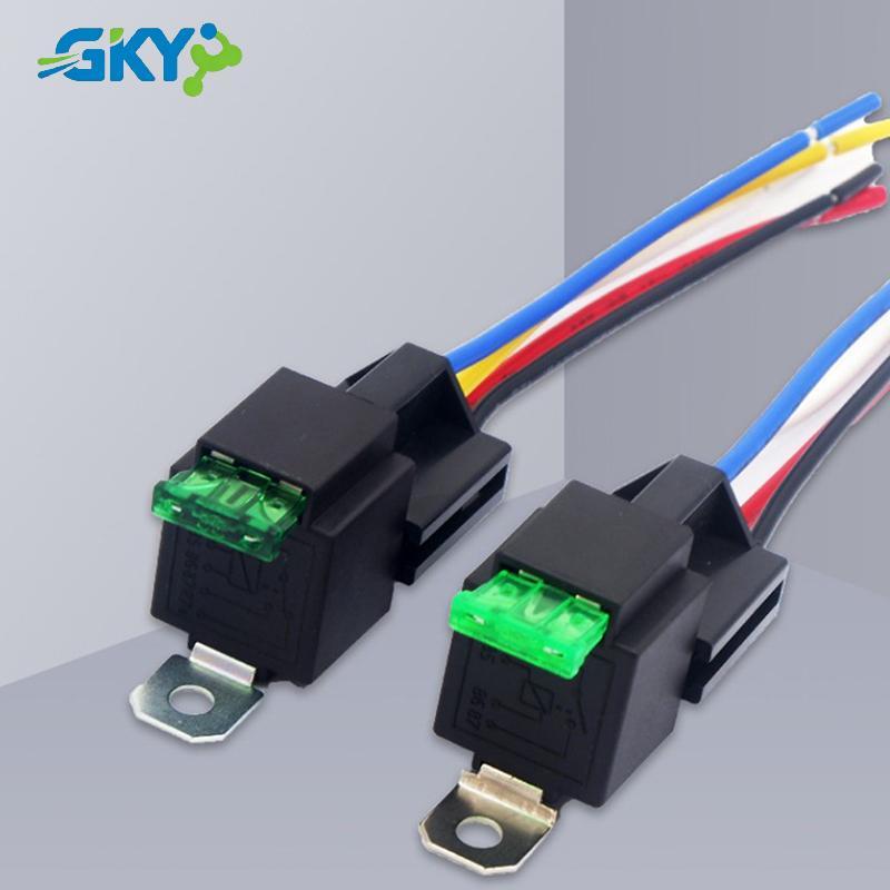 GKY 1PC 12V DC 4 Pin Ô Tô Ô Tô Hợp Nhất Rơ Le 30A Thường Mở Relais 30A Cầu Chì Với 4pin / 5Pin Barest GKY