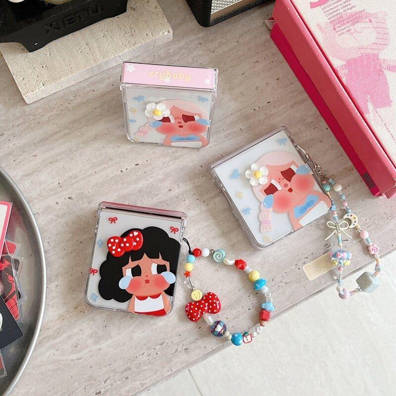 Thích Hợp Cho Samsung Galaxy ZFlip7 zflip6 Big Face Crying Baby Phone Case Dây Gấp Vỏ Cứng Cho Z Flip 7 6 5 4 3 5G N3 Flip MixFlip 2 Vỏ Bảo Vệ