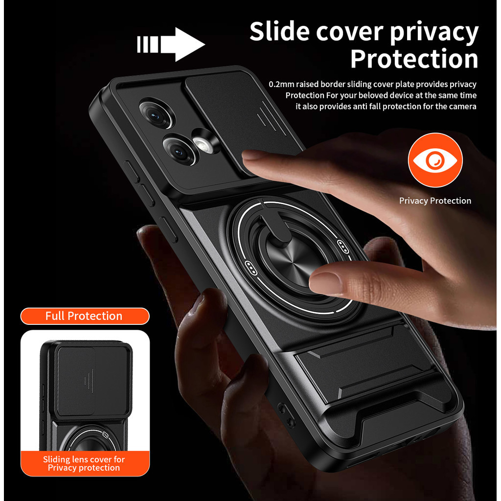 Ốp Điện Thoại Đa Năng Sang Trọng Thích Hợp Cho Motorola G84 G75 5G Dây 360°Giá đỡ vòng có vỏ máy ảnh Vỏ bảo vệ toàn diện chống sốc