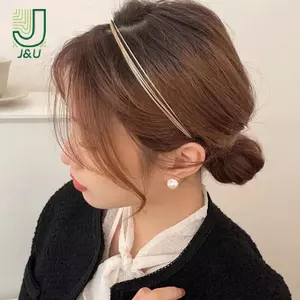 Mới Mỏng Nữ Nhiều Lớp Hợp Kim Tóc Vòng Đôi Rễ Kim Loại Tóc Phụ Kiện Tóc Mịn Đầu Vòng