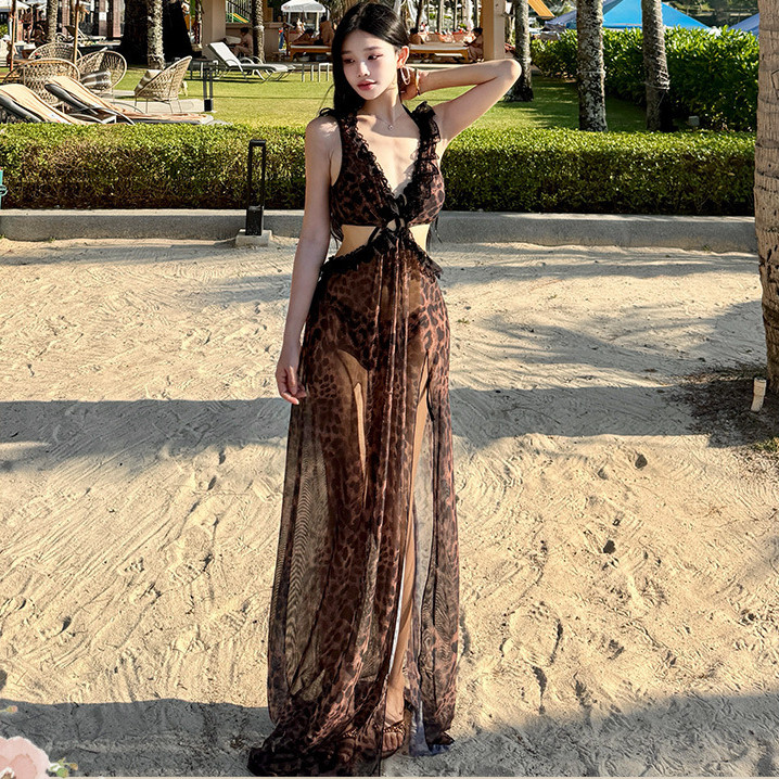 2026 Phong Cách Mới Ngày Lễ Phong Cách Rỗng Treo Đầm Nữ Mùa Hè Đi Biển Bikini Đồ Bơi Nữ