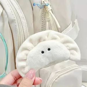 E-WOITD Dễ Thương Bánh Bao Mặt Dây Trường Học Quyến Rũ Hoạt Hình Bánh Bao Quyến Rũ Sang Trọng Móc Khóa Cotton Mềm Nhồi Bông Túi Trang Trí Bé Gái Quà Tặng E-WOITD