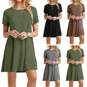 Phụ Nữ Thường Ngày Tay Ngắn Đầm Vintage Cổ Chữ O In Rời Mini Đầm Thanh Lịch Đơn Giản Mini Đầm Dạo Phố Sundress
