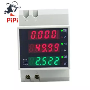 D52-2058 Wattmeter Din Rail Volt Đồng hồ đo dòng điện Hệ số công suất Đồng hồ kỹ thuật số AC80-300V Đa chức năng Kwh Hz Meter 0-100A Đường kính lỗ 15,5mm (Biến áp bên ngoài)