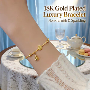 Vòng tay bầu nữ Fu - Thép titan mạ vàng 18K - Dây chuyền lấp lánh Dainty - Trang sức sang trọng có thể điều chỉnh không mài mòn •