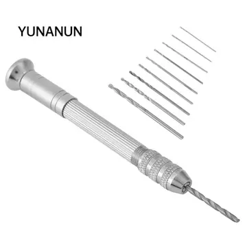 YUNAUN 11 chiếc Máy cắt gạch men thủ công, Máy khoan mũi khoan 0,5-2mm Bộ mũi khoan HSS Máy khoan xoắn tay chính xác, Máy khoan cầm tay 10 chiếc Máy khoan cầm tay Mini Bộ dụng cụ khoan thủ công