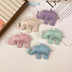 E-WOITD Da PU Voi Móc Khóa DIY Mặt Dây Chuyền Cho Nelace Trang Sức Làm Động Vật Dễ Thương Quyến Rũ Túi Phụ Kiện Quà Tặng Cho Nữ Trẻ Em E-WOITD