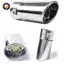 {TB & Bag} Đầu giảm thanh ống xả tròn phía sau bằng thép không gỉ Chrome phổ biến.