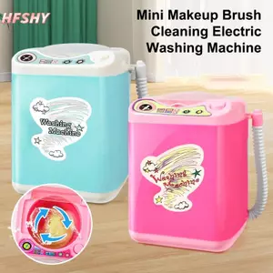 HFSHY Mini Powder Puff Child Sponge Điện Giặt Nhựa Dụng Cụ Trang Điểm Máy Vệ Sinh Sữa Rửa Mặt Khô Và Ướt Dual Use Powder VN