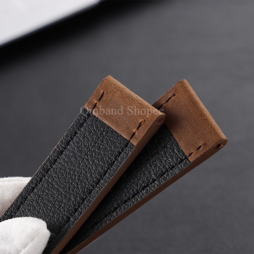 Dây đeo đồng hồ bằng da thật 18 / 20 / 22 / 24mm Vintage Retro Crazy Horse Butterfly Clasp Watchband Matte Thay thế dây đeo cổ tay cho nam nữ