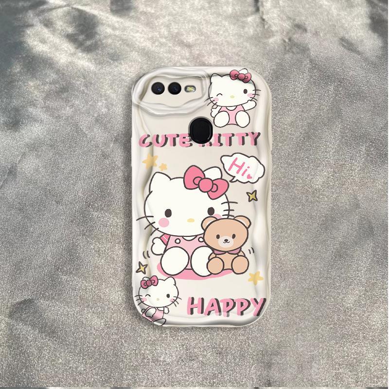 Thích hợp cho OPPO A5S A7 A12 F9 F9 Pro Phụ kiện 3D TPU mềm Kitty Rilakkuma Vỏ điện thoại chống sốc