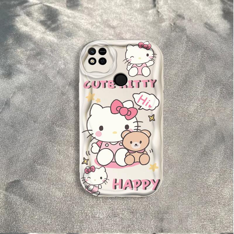 Thích hợp cho Redmi 9C 10A 3D Wave Soft TPU Kitty Rilakkuma Vỏ điện thoại chống sốc
