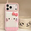 Đối với iPhone 17 16 15 14 12 11 Pro Max X Xr Xs Max 7 8 Plus Hoạt hình mèo màu hồng mẫu da trường hợp điện thoại