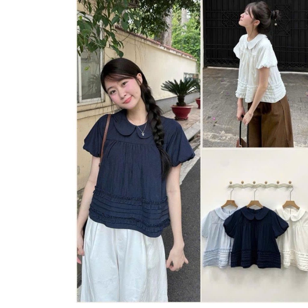 Áo Cổ Sen Tay Bồng Bèo Dưới Xếp Ly MA860 - SamHi Closet