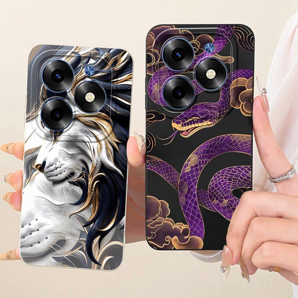 Dành Cho Infinix Hot 40i Ốp Điện Thoại Infinix X6528B Mèo Dễ Thương Hoạt Hình Thỏ Tranh Trường Hợp Chống Sốc Bảo Vệ Silicon Mềm Vỏ
