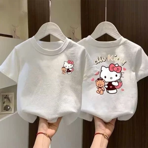 Áo Thun Bé Trai - Bé Gái HỌA TIẾT MÈO HELLOKYTY QC47 K.Kid Áo Phông Chất Cotton Mát size 8-20kg M89