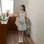 Mùa hè Nữ Tính Cảm Giác Ngọt Ngào Rời Giảm Tuổi Ôm Hơn Nhìn Màu Sắc Tương Phản Váy Kiểm Tra Đầm Sling Nữ