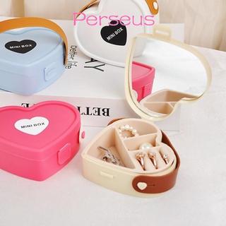Hộp đựng đồ trang sức MEGOCE, Dụng cụ sắp xếp du lịch có nút chụp hình trái tim, Dụng cụ sắp xếp trang sức bằng nhựa Mini phong cách đơn giản Sử dụng du lịch