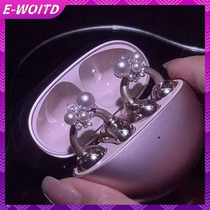 E-WOITD Nữ Sáng Hoa Xoay Tai Kẹp Bông Tai Cho Tai Nghe Thiết Kế Hoa Không Xuyên Cho Sự Kiện Thời Trang Hoặc Quà Tặng E-WOITD