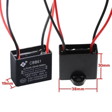 Meid Quạt Điện Tụ Điện CBB61 Xoay Trang Quạt Đầu Giường Quạt May Mắn Tụ 4 Dây 2uF 1.2 uF Phụ Kiện 9PQZ