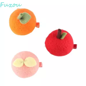 FUJIOU Trái Cây Kẹp Tóc Thời Trang Mũ Len Ngộ nghĩnh Đào Trẻ Em Kẹp Tóc Cho Bé Gái Nữ Barrettes