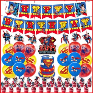 ST2 Siêu Nhân Chủ Đề Trẻ Em Sinh Nhật Trang Trí Biểu Ngữ Bánh topper Bóng Bay Bộ Cung Cấp TS2