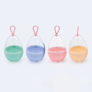 【Roshy】Hộp đựng bông trang điểm hình bầu dục có nắp chống bụi hộp đựng dụng cụ trang điểm.