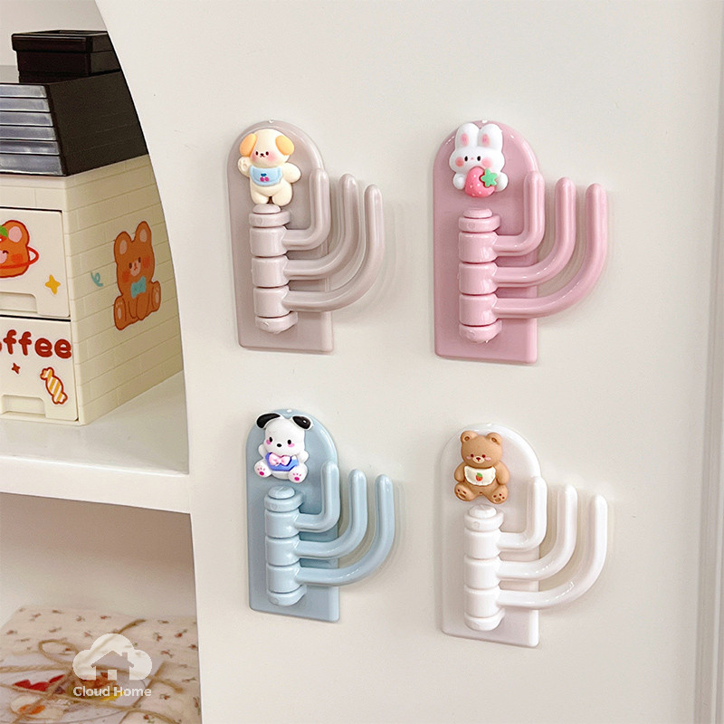 🌤️COD🌤️Móc Treo Đồ Hoạt Hình Ba Móc Không Đục Lỗ Và Đánh Dấu Móc treo đồ chơi sáng tạo cho học sinh