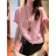Fashionable oversized pink short-sleeve t-shirt for women with Hong Kong-inspired design