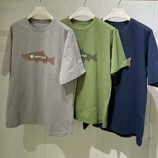 Áo thun Cotton ngắn tay in hình đỉnh tuyết, thích hợp cho Unisex