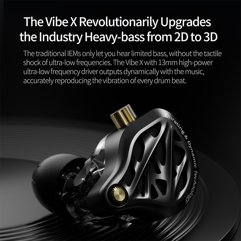 KZ Vibe X Có Dây IEM Trong Tai Màn Hình 13mm Trình Điều Khiển Rung Tai Nghe HiFi Có Cáp Mạ Bạc Cho Trò Chơi Âm Nhạc