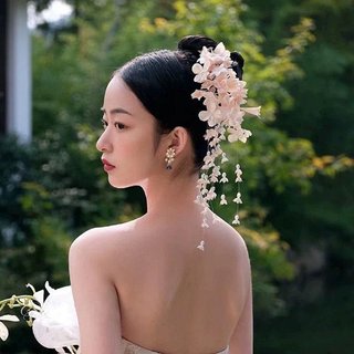 Hoa Tua Rua Tóc Vải cho Cô Dâu Hanfu - Phong Cách Trung Hoa, Thích Hợp Ảnh Cưới Thanhh Lệch