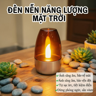 Đèn nến năng lượng mặt trời Đèn ngủ LED ấm áp Chăm sóc mắt Trang trí phòng ngủ Sân vườn lãng mạn