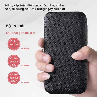 Kềm cắt móng tay bằng thép không gỉ - Bộ dụng cụ làm móng tay 19 món tiện lợi, chân và mặtphù hợp cho chăm sóc tay