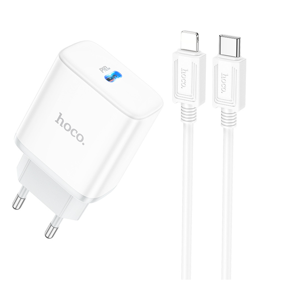 Bộ Sạc Nhanh 20W Chính Hãng Hoco C104A Có Đèn LED an toàn không nóng máy BH 6 tháng