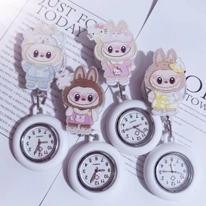Hoạt Hình Có Thể Kéo Túi Đồng Hồ Ngực Đồng Hồ Có Thể Thu Vào Bác Sĩ Y Tá Dễ Thương Dạ Quang Sinh Viên Thi Y Tế Kẹp Đồng Hồ Treo Tường