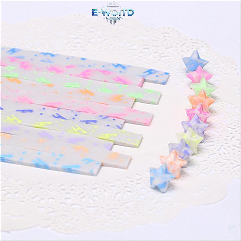 E-WOITD 210 Tờ Origami Dạ Quang Ngôi Sao Dải Gấp Dễ Thương Luy Cho DIY Thủ Công