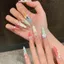 Câu Chuyện Cổ Tích Thị Trấn Phong Cách Dễ Thương Bóng Gấu Công Viên Đảng Dopamine Cô Gái Handmade Đeo Móng Tay Dài Ngọt Ngào