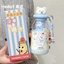 Dễ Thương Gấu Cốc Nước Học Sinh Di Động Chống Sốc Ống Hút Cốc Giá Trị Cao Trái Tim Cô Gái Tritan Chất Liệu Cốc Nhựa