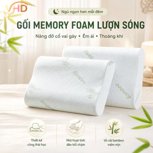 Gối Ngủ Memory Foam Dạng Sóng – Chậm Hồi Phục, Bảo Vệ Cổ, Dành Cho Người Lớn, Giảm Đau Do Thoái Hóa Đốt Sống Cổ