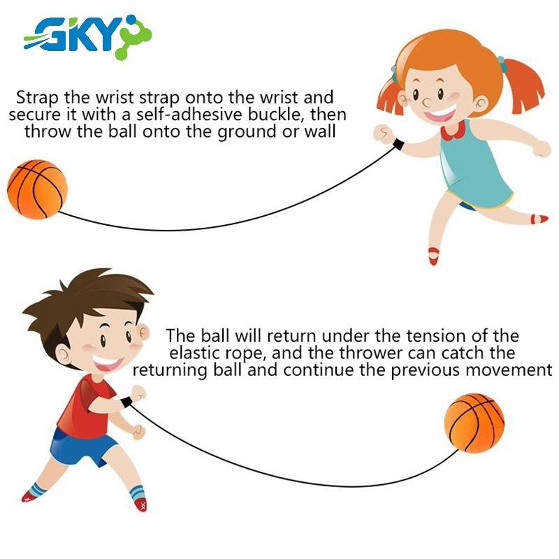GKY Trở Lại Tay Bóng Cổ Tay Thể Dục Bóng Xốp Cao Su Rebound Bóng Thể Thao Ngoài Trời Bóng Bouncy GKY