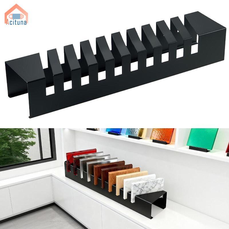 Giá trưng bày gạch kim loại Giá đỡ mẫu 10 tầng Kệ sắp xếp gạch men đứng cho phòng triển lãm