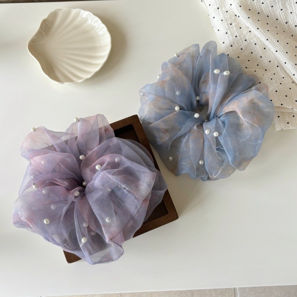 Hululu / Phong Cách Mới Ngọc Trai Quá Khổ Gạc Scrunchy Vòng Tròn Tính Khí Thời Trang Cô Gái Băng Đô Phụ Kiện Tóc