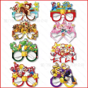 ST2 8 Chiếc Super Mario Chủ Đề Trang Trí Tiệc Sinh Nhật Ngộ nghĩnh Giấy Băng Đô Cảnh Cung Cấp Đạo Cụ Kính TS2